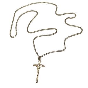 VINTAGE MEN'S OR WOMEN'S STERLING SILVER .925 CROSS PENDANT NO CLASP 27"NECKLACE